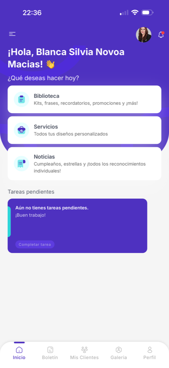 Pantalla de inicio de la app Eyplease+