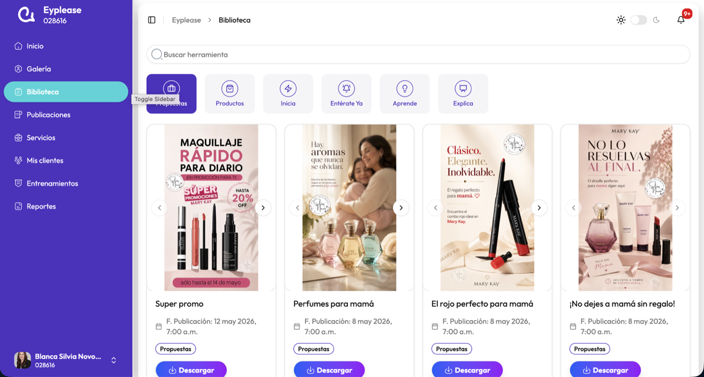 Biblioteca con materiales editoriales generados por IA
